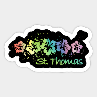 St Thomas Watercolor Beachtravel Surf Sticker